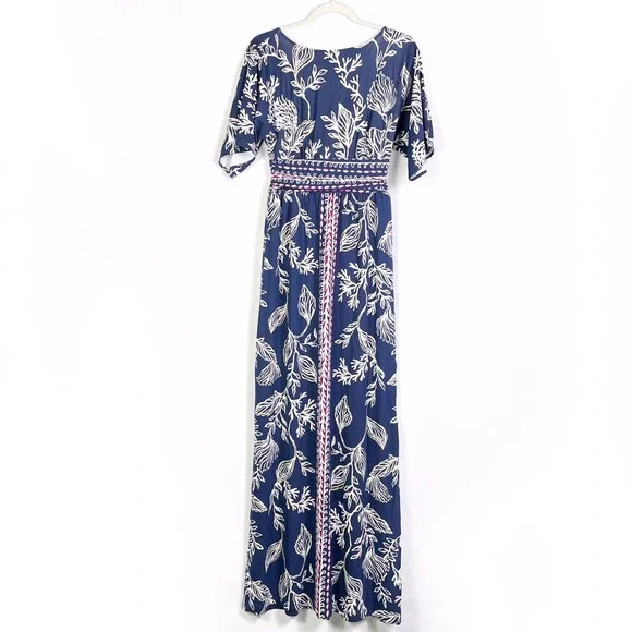 Lilly Pulitzer Parigi Boat Neck Maxi Dress Low Tide Navy Blue Coastal Sz XS Lilly Pulitzer Parigi Boat Neck Maxi Dress Low Tide Navy Blue Coastal Sz XS